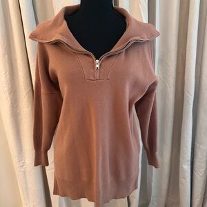 Pink Lily Quarter Zip Sweater